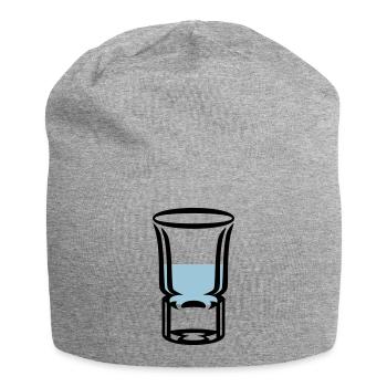 Schnapsglas / shot glass (2c) - Jersey-Beanie - Grau meliert - Vorne