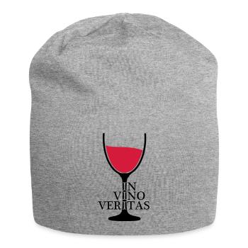 IN VINO VERITAS Wein Weinglas 2c - Jersey-Beanie - Grau meliert - Vorne