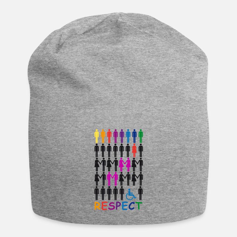 Respect / respect - love all peaople - Jersey Beanie - heather grey