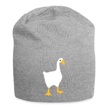 VERY angry white goose - Jersey Beanie - heather grey - Front