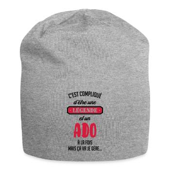 Teenager / Jugendliche / Jugendlicher / Kind - Jersey-Beanie - Grau meliert - Vorne