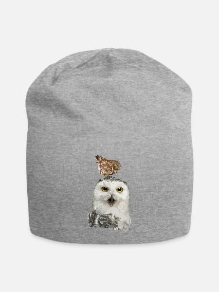 Nächtliche Raubvögel - Jersey-Beanie - Grau meliert