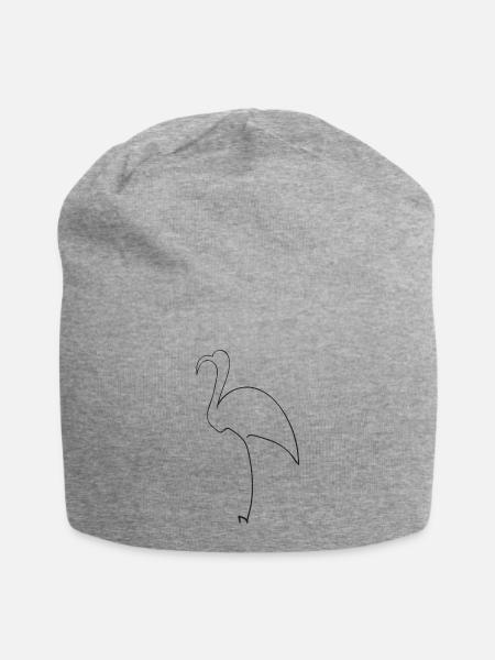 Flamingo - Jersey-Beanie - Grau meliert