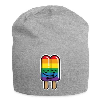 Bande de glaces gays sur le drapeau arc-en-ciel tige LGBT - Bonnet en jersey - gris chiné - Devant