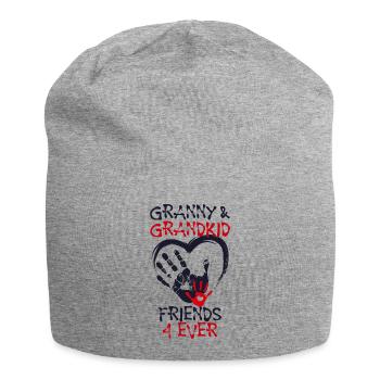 Grandchild Grandmother Grandma Statement Senior - Jersey Beanie - heather grey - Front