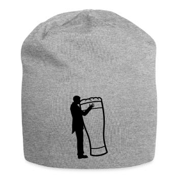 Hochzeit Bräutigam küsst Bier - Jersey-Beanie - Grau meliert - Vorne