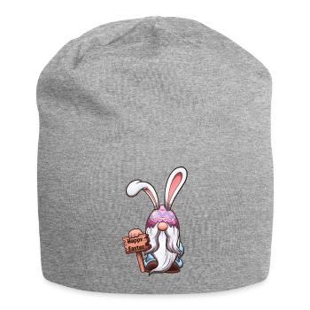 Easter Gnome With Easter Egg Hat With Rabbit Ears - Jersey Beanie - heather grey - Front