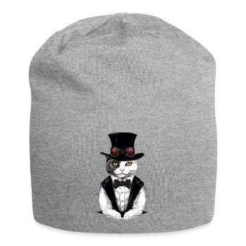 Hecty, die schicke Katze - Jersey-Beanie - Grau meliert - Vorne