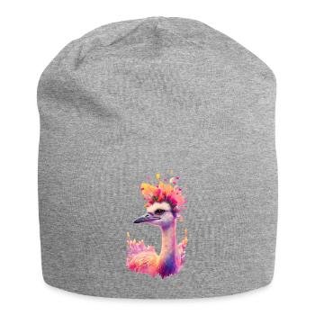 Kranich - Jersey-Beanie - Grau meliert - Vorne