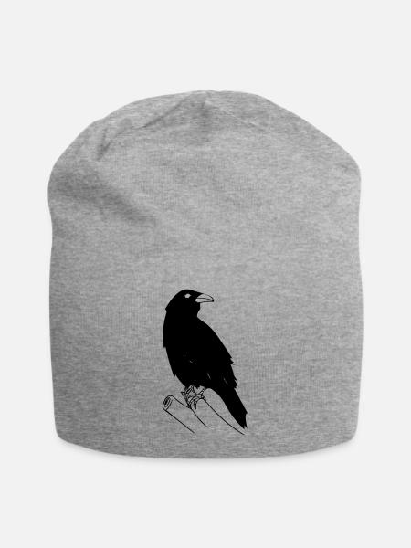 Krähe - Jersey-Beanie - Grau meliert