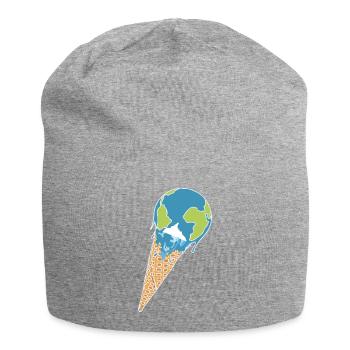 Faire fondre la terre comme crème glacée dans une gaufre - Bonnet en jersey - gris chiné - Devant