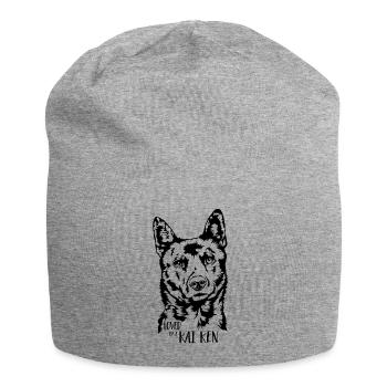 Aimé par un chien Kai Ken disant chien Wilsigns - Bonnet en jersey - gris chiné - Devant
