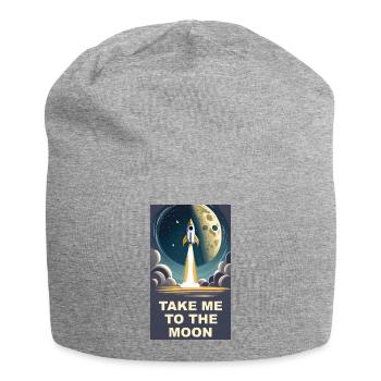 Emmenez-moi sur la lune Démarrage d’une fusée spatiale vintage - Bonnet en jersey - gris chiné - Devant