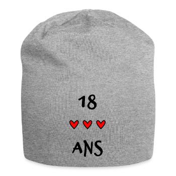 18. 18 YEARS OLD. 18th ANNIVERSARY. 18 BIRTHDAY. - Jersey Beanie - heather grey - Front