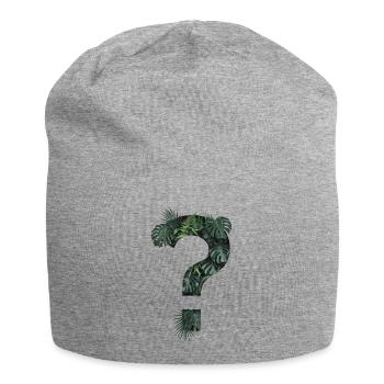 Grüne Tropen Pflanzen Fragezeichen Dschungel - Jersey-Beanie - Grau meliert - Vorne