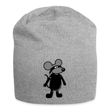 Maus Böse Räuber Ninja Überfall Dieb Einbrecher - Jersey-Beanie - Grau meliert - Vorne