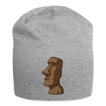 Statue auf der Osterinsel - Jersey-Beanie - Grau meliert - Vorne