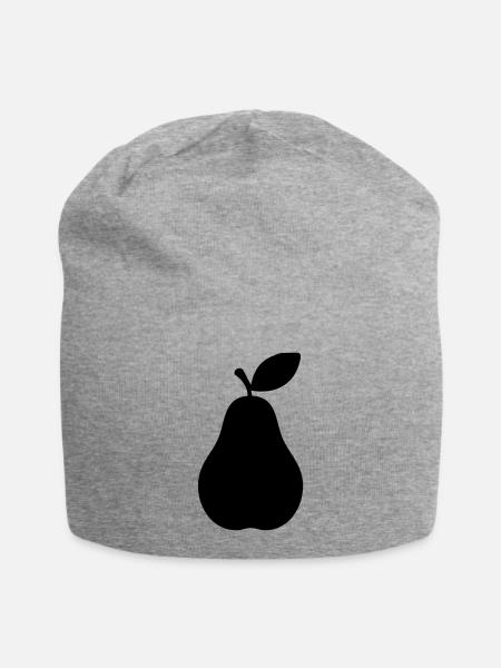 Birnensilhouette – Elegantes Fruchtdesign - Jersey-Beanie - Grau meliert