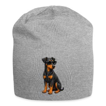 Doberman Lunettes de soleil cool Ami fidèle - Bonnet en jersey - gris chiné - Devant