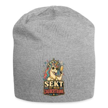 Sekt ist mein Zaubertrank Einhorn Shirt - Jersey-Beanie - Grau meliert - Vorne