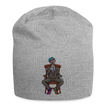 Surreales Noir-Idol im Anzug - Jersey-Beanie - Grau meliert - Vorne