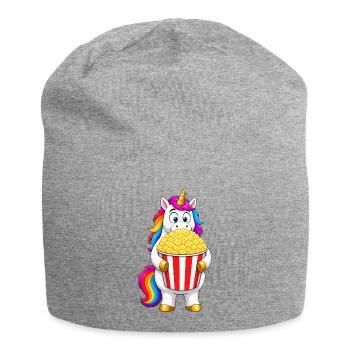 Unicorn Movie Night Popcorn - Jersey Beanie - heather grey - Front