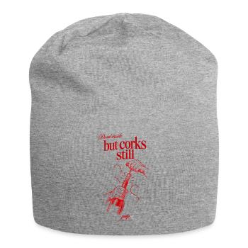 Weinliebhaber tot innerlich, aber Korken knacken immer noch - Jersey-Beanie - Grau meliert - Vorne