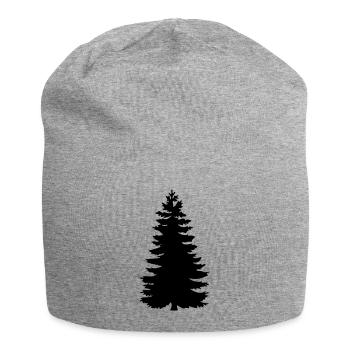 if shade outlined, nature, silhouette, forest, - Jersey Beanie - heather grey - Front