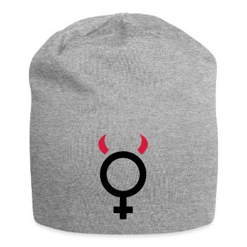 feme - Bonnet en jersey - gris chiné - Devant