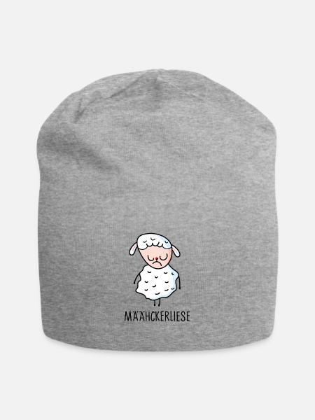 Lustige Meckerliese Schaf. - Jersey-Beanie - Grau meliert