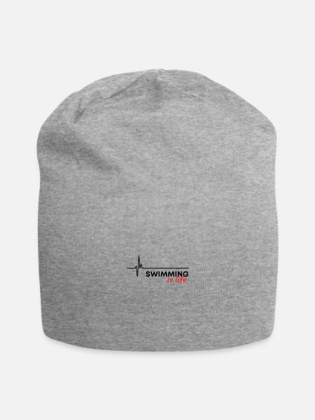 Schwimmen ist Leben. - Jersey-Beanie - Grau meliert