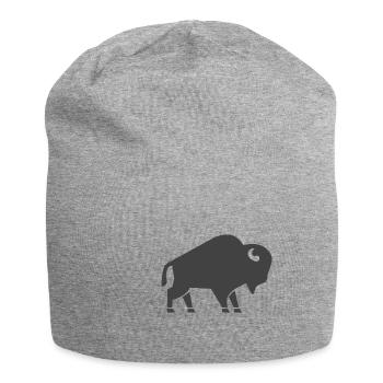 Icône de bison - Bonnet en jersey - gris chiné - Devant