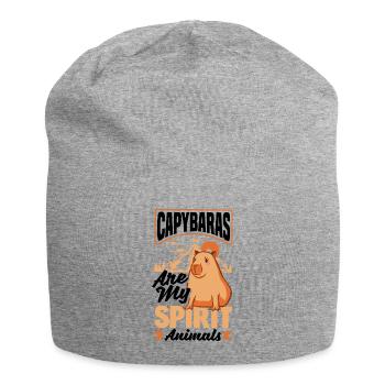 Capybara Nagetiere Capybaras sind meine Geisttiere - Jersey-Beanie - Grau meliert - Vorne