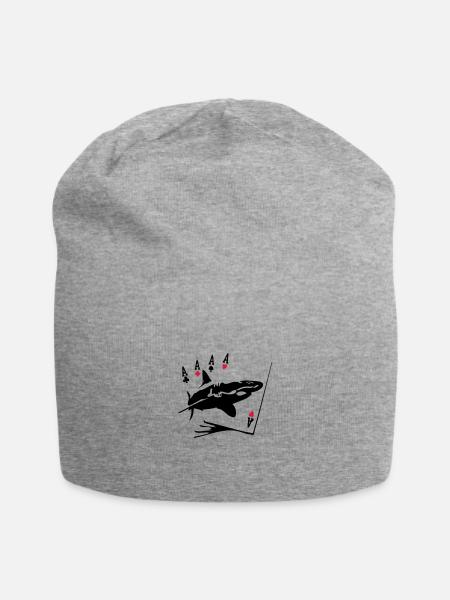 Karten-Poker requin3 - Jersey-Beanie - Grau meliert