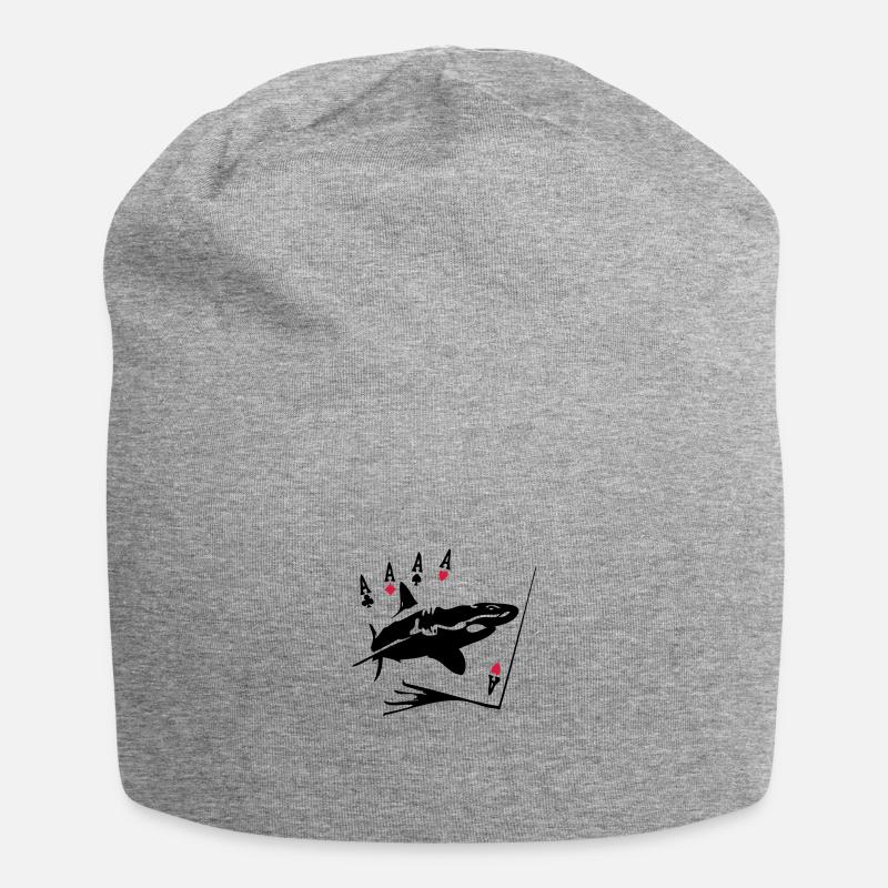Karten-Poker requin3 - Jersey-Beanie - Grau meliert