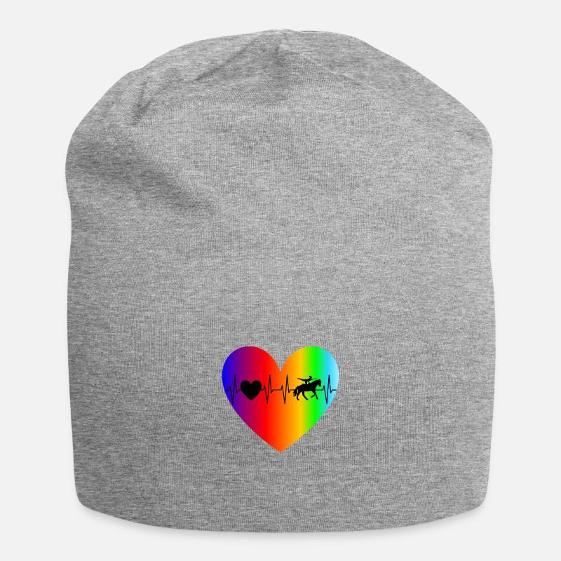 Volti Herzschlag bunt Herz Geschenkidee Volti - Jersey-Beanie - Grau meliert