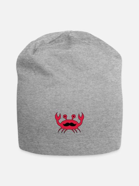 krabe mit mustache - Jersey-Beanie - Grau meliert