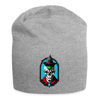 Un élève magicien avec crâne et chapeau pointu - Bonnet en jersey - gris chiné - Devant