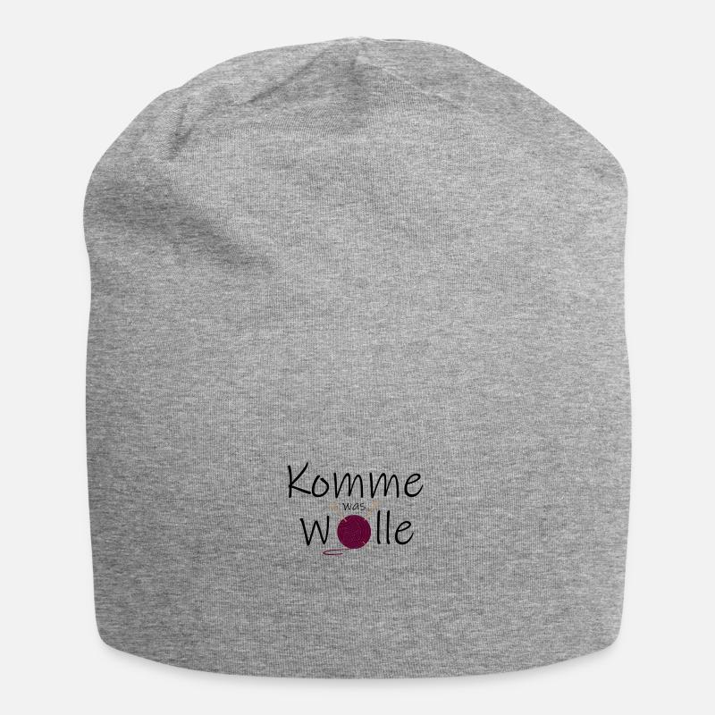 Wolle Spruch - Jersey-Beanie - Grau meliert