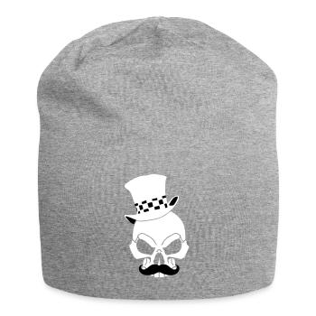 Lustiger Piratenschädel - Jersey-Beanie - Grau meliert - Vorne