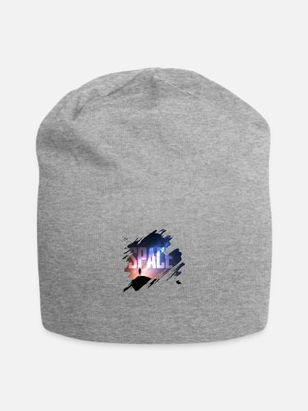 Space - Jersey-Beanie - Grau meliert