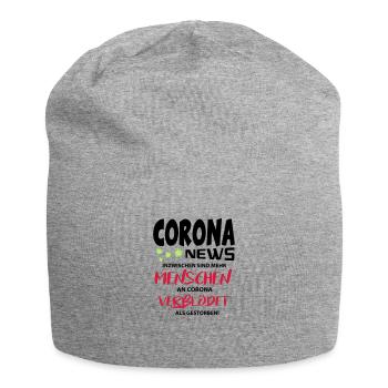 Corona Covid Verblödet Gestorben Leugner News - Jersey-Beanie - Grau meliert - Vorne