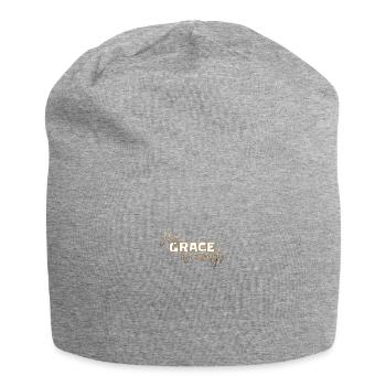 Christliches Design Seine Gnade ist genug - Jersey-Beanie - Grau meliert - Vorne