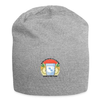 Das Leben gibt dir Zitronen Funny Gin Sprichwort - Jersey-Beanie - Grau meliert - Vorne