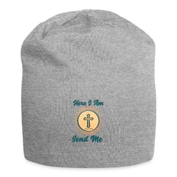 Here I Am Send Me Isaiah 6 8 Bible Teacher - Jersey Beanie - heather grey - Front