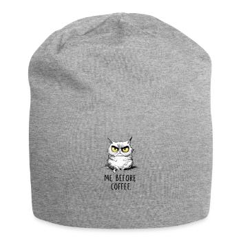 chat lunatique, hilarant, avec illustration de café - Bonnet en jersey - gris chiné - Devant