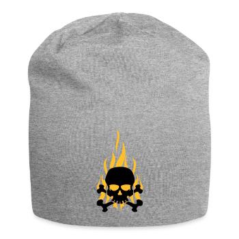 skull_flames - Jersey-Beanie - Grau meliert - Vorne