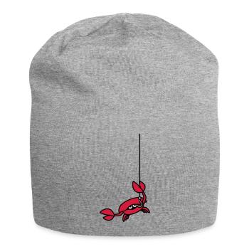 Lustige Krabbe schneidet Angelschnur mit Klaue - Jersey-Beanie - Grau meliert - Vorne