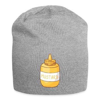 Senf - Jersey-Beanie - Grau meliert - Vorne
