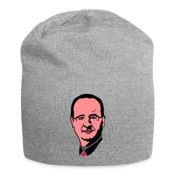 francois hollande president leader 3 - Bonnet en jersey - gris chiné - Devant